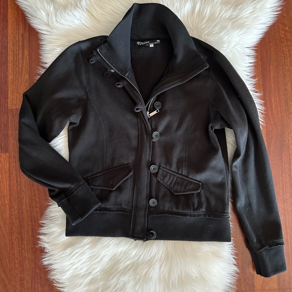 Cotton Button Zip Up Jacket Coat - image 1